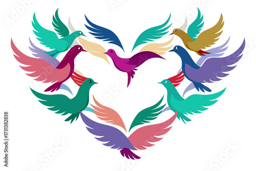 heart shaped pigeons