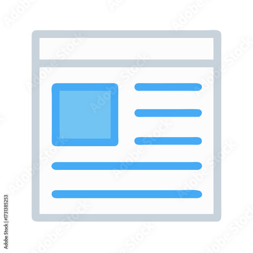 Website layout concept with image placeholder and text lines