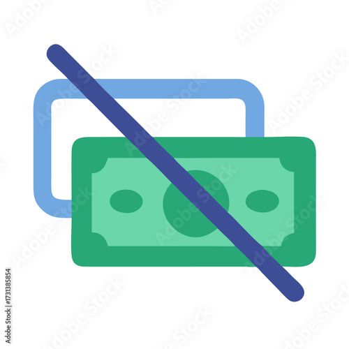 No cash payment icon flat vector design illustration