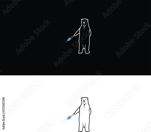 bear cleaning logo