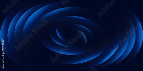 Abstract Blue and Black Circular Gradient Background with Glowing Rings and Futuristic Design,Modern Dark Pattern for Technology, Digital Art, Posters, Wallpapers, Banners, and Creative Projects.Eps10