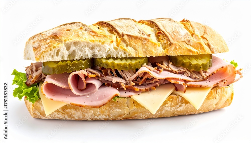 Obraz premium Delicious Toasted Cubano Sandwich
