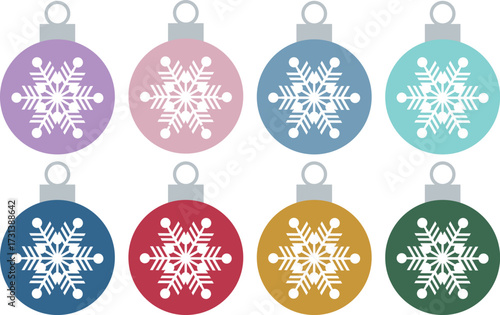 Chrismas Ornament -1- snow - all - set