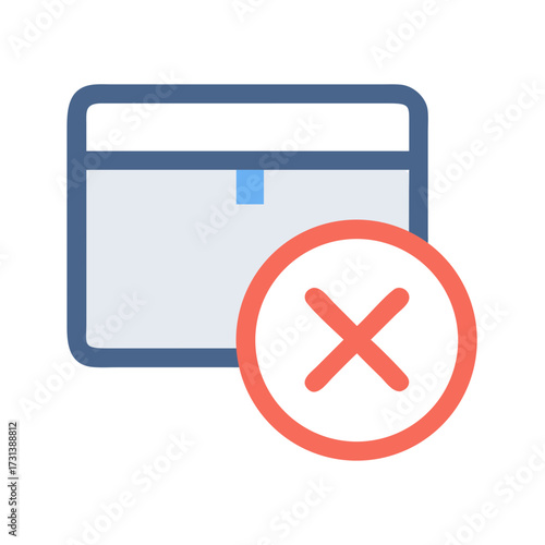 Browser window icon with a close or exit symbol