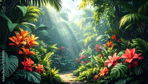 Tropical Jungle Pathway.