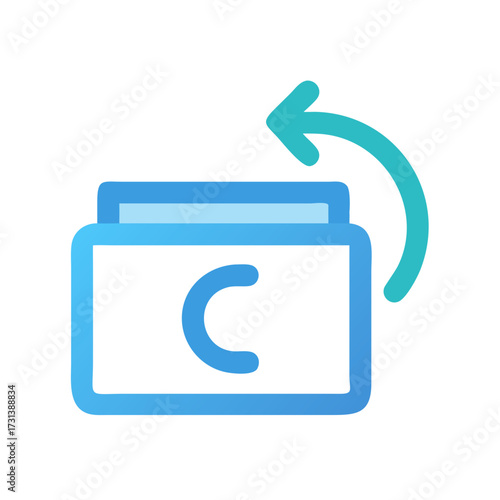 Rotating credit card icon symbolizing cashback or refund process