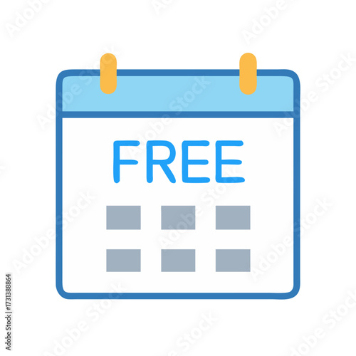 Simple calendar icon with free text message concept