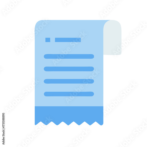 Simple blue receipt on black background representing accounting records