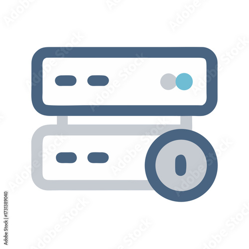 Isolated server stack illustration with lock icon, dark background