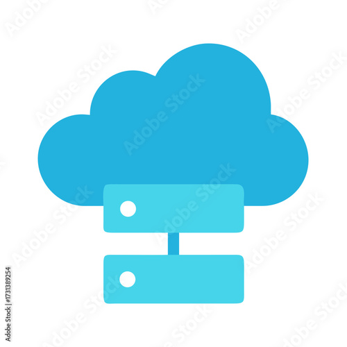 Cloud server icon showing technology and data storage service