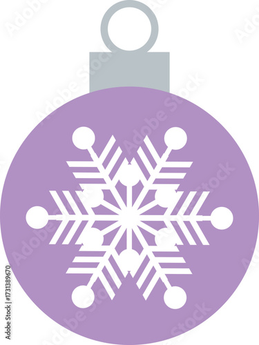 Chrismas Ornament -1- snow - purple