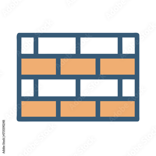 Stylized cartoon brick wall on black background illustration