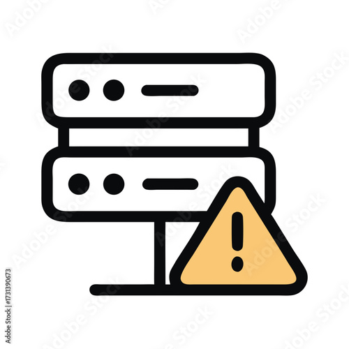 Server error alert, system outage and connection error concept