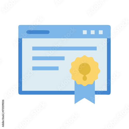 Digital certificate displayed on web browser interface illustration
