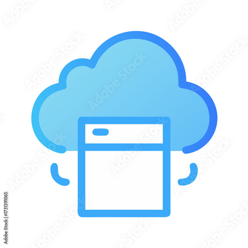 Cloud computing service hosting server vector icon illustration