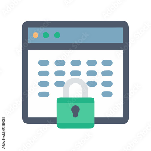 Secure calendar icon protecting data security and user privacy