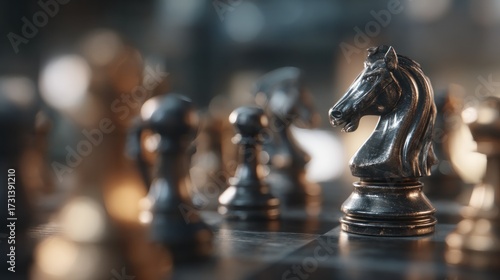 Chess knight detail