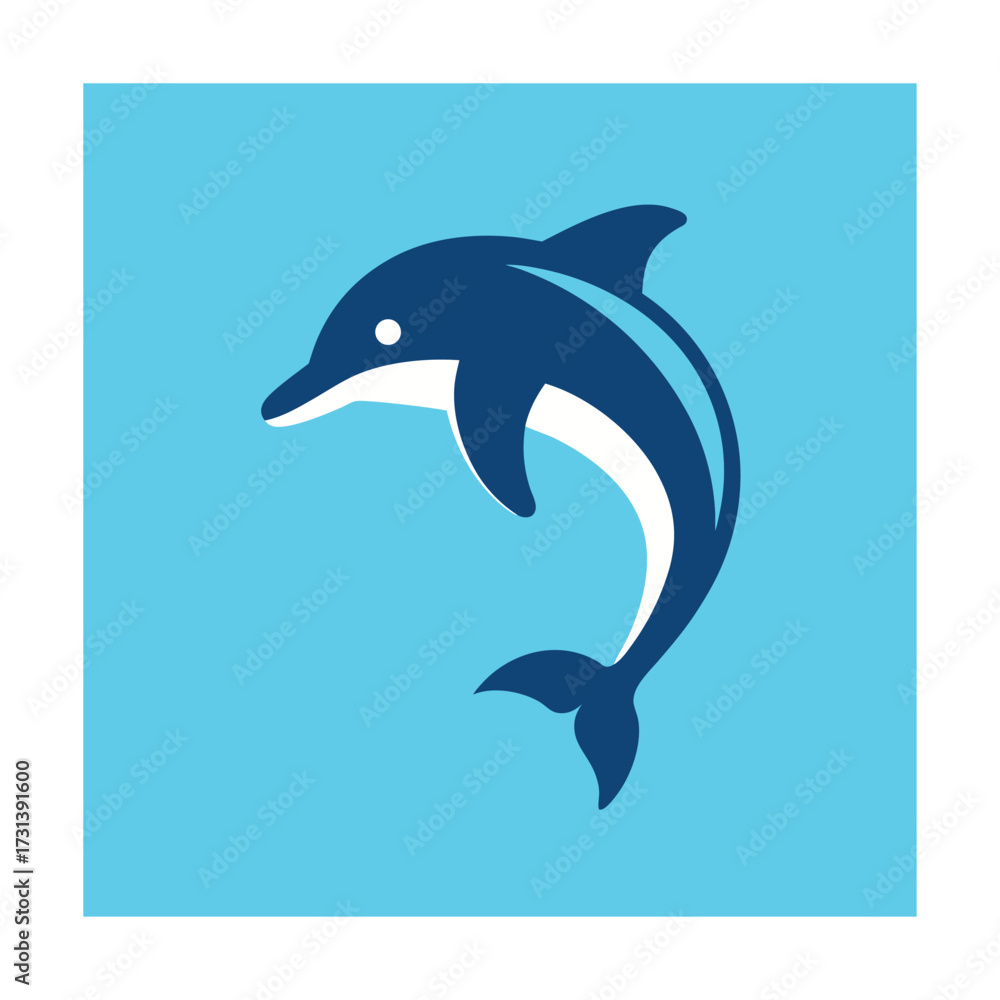 Fototapeta premium Dolphin leaping blue