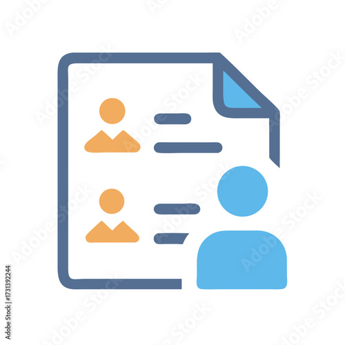 Colorful icon representing a personnel profile or curriculum vitae