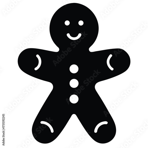 gingerbread cookie silhouette vector icon