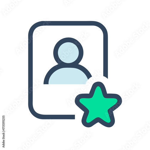 Favorite contact icon with star on black background
