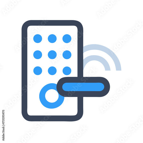 Minimalist smart door lock icon for modern security systems