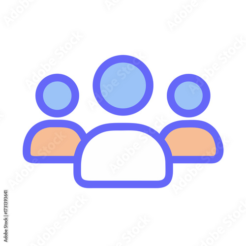 Teamwork flat icon symbol isolated on black background