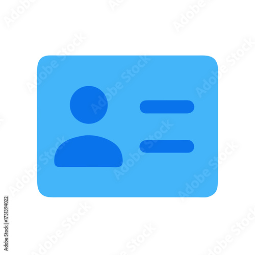 Flat design business card icon against black background