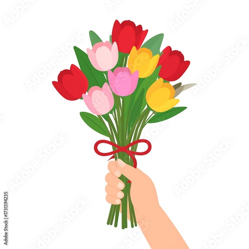 Wallpaper Mural Beautiful Colorful Tulip Bouquet. Torontodigital.ca