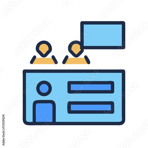 Icon image of a conference badge with attendee information