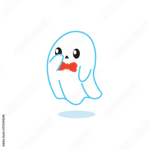 ghost character for helloween in cute vector illustration