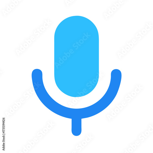 Simple flat style microphone icon on black background