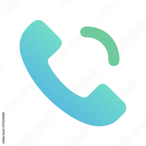 Gradient telephone icon on black background symbolizing communication