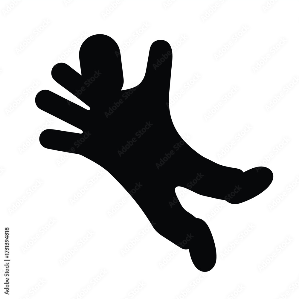 Obraz premium Abstract Human Silhouette in Black on White Background Illustration Graphic Art