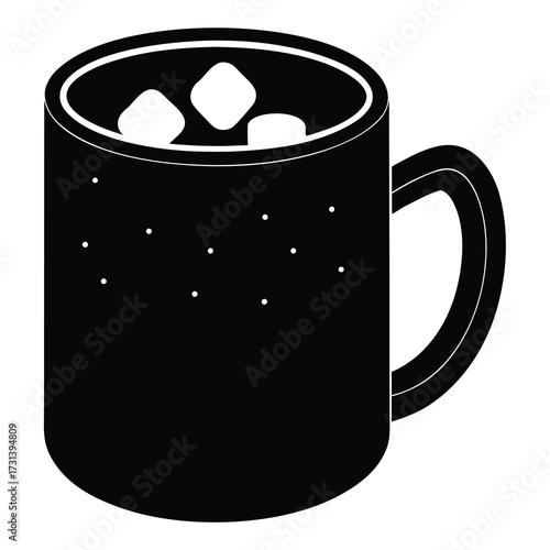 marshmallow mug silhouette vector icon