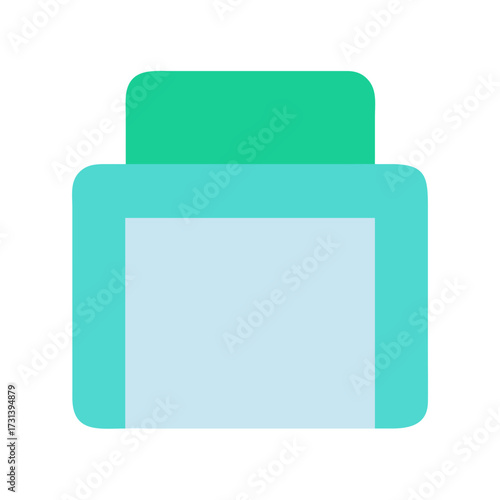 Teal Cream Container Illustration in Simple Flat Style Design
