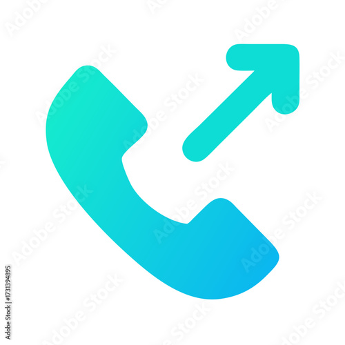 Outgoing call icon with gradient on a black background