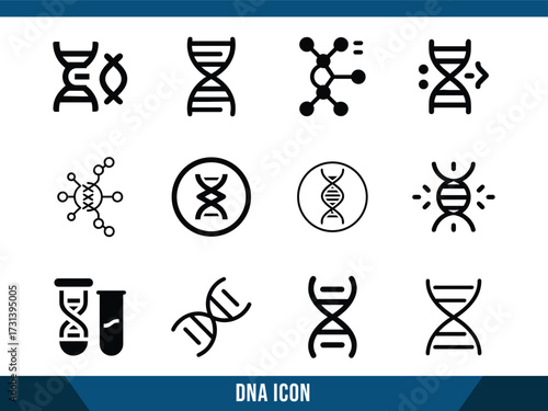 DNA Icons vector  set