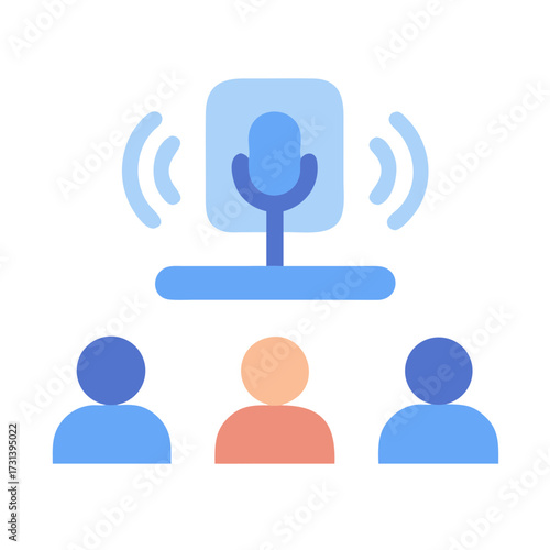 Online conference meeting or webinar visual communication icon