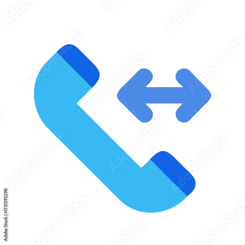 Phone call transfer icon in flat design illustration