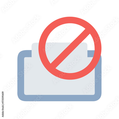 Restricted document with cancellation sign on black background illustration