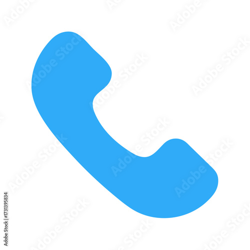 Blue phone handset icon against a black background
