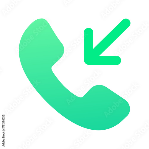 Incoming call icon in green gradient color scheme
