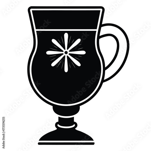 mulled wine mug silhouette vector icon