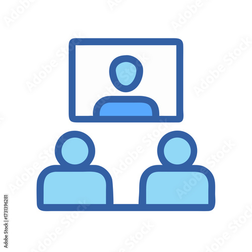 Online meeting video call vector icon and illustration
