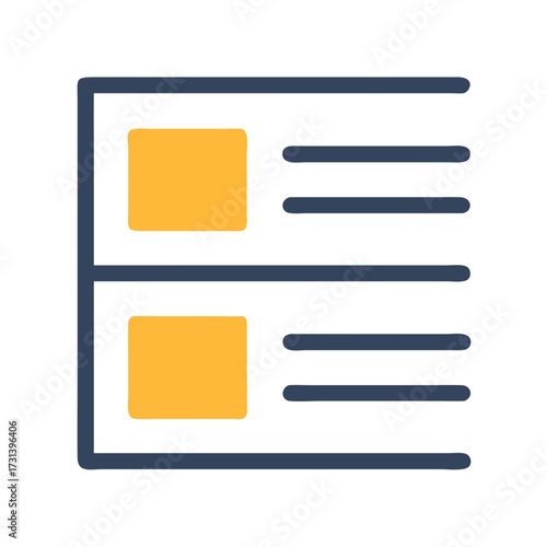 Icon of articles showing thumbnail and description in columns