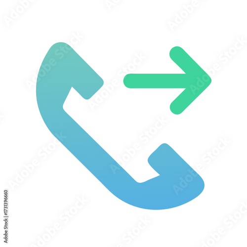 Outgoing call vector icon with green arrow on black