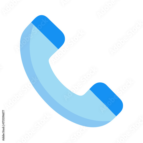 Blue telephone receiver icon on black background illustration
