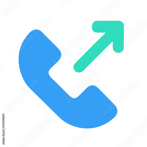 Outgoing Call Icon in blue and green tones