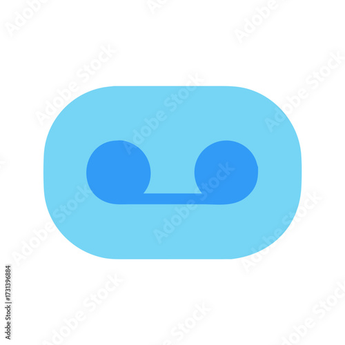 Retro voicemail icon in a blue graphic style